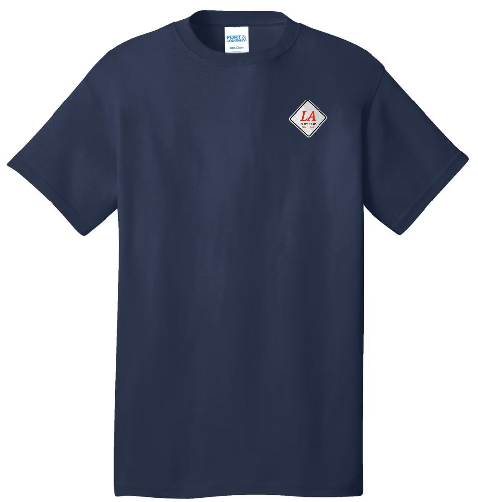 LA IS MY TRAP EMBROIDERED T-SHIRT — GETTING $$$ SUN-SAT