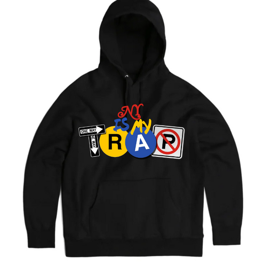black NY IS MY TRAP streetwear hoodie NYC urban fashion