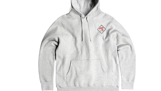 Gray hoodie with ny is my trap embroidered logo on the chest 